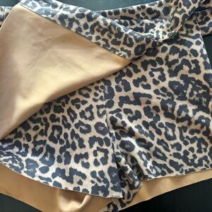Zara Leopard Print and Tan Trim Shorts